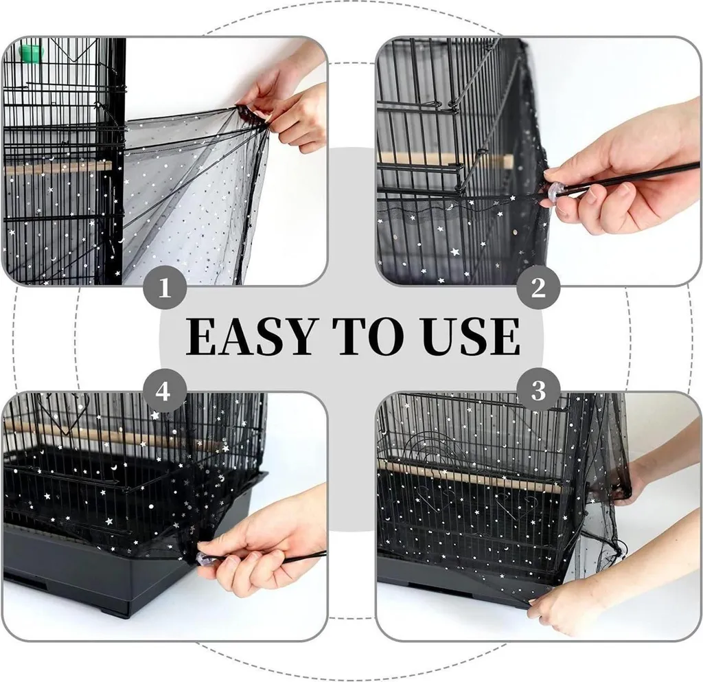 Accessorio Igiene Gabbie: Set 2 Coperture Regolabili Seed Catcher - 6