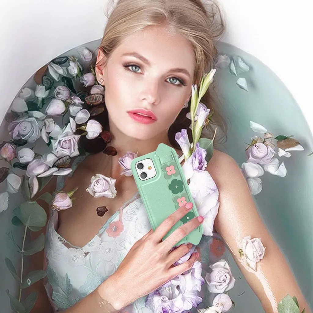 Coque iPhone 12 Mini idéale pour appels vidéo avec support et bijoux