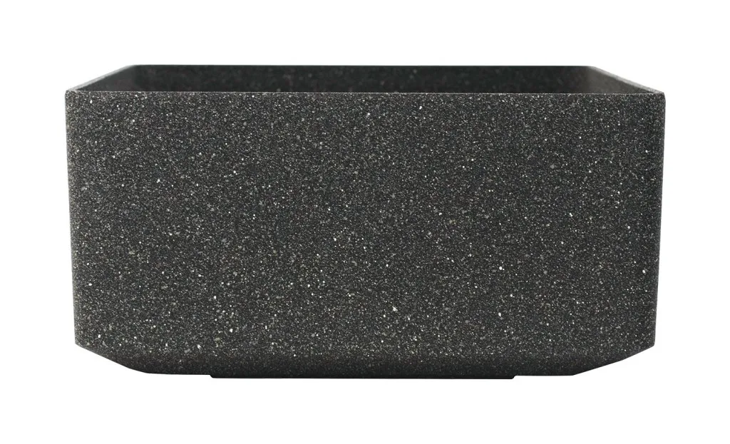 Jardinière carrée style béton G21 - Bac à plantes extérieur 50x25x50