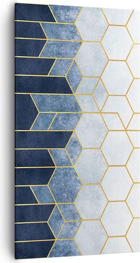 Bild auf Leinwand - Leinwandbild - Einteilig - Abstraktion Figuren Geometrisch - 55x100cm - Wand Bild - Wanddeko - Wandbilder - Leinwanddruck - Bil...