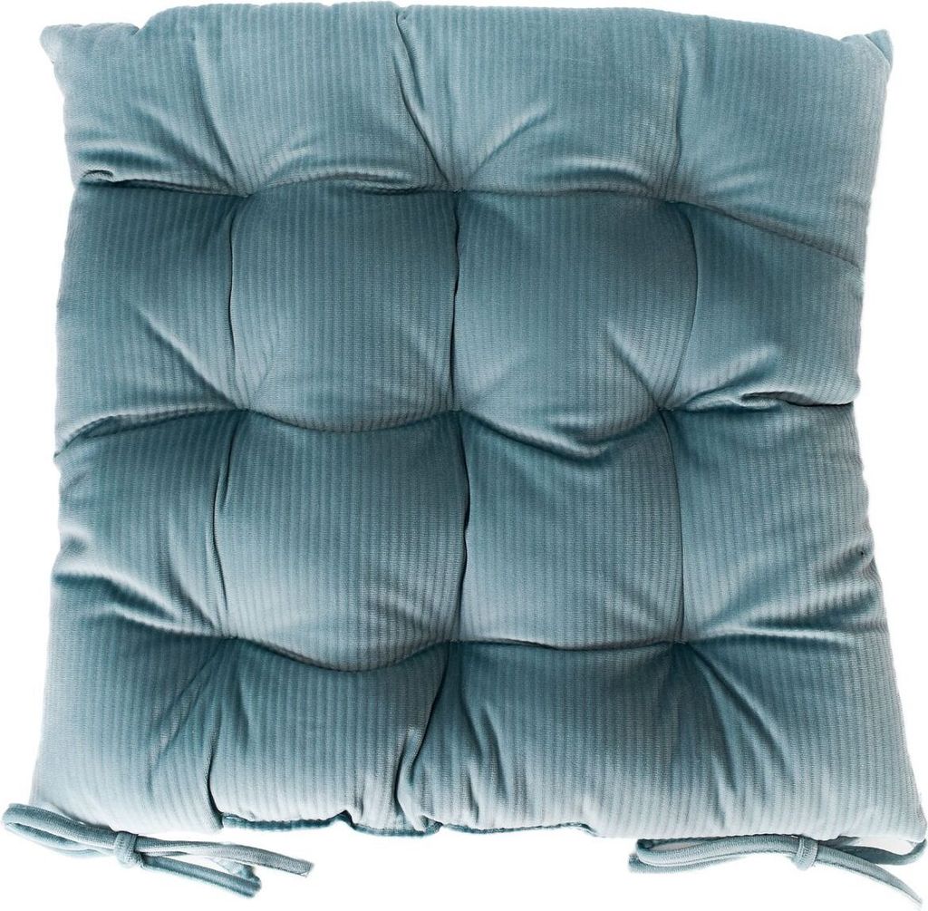 Samt Stuhlkissen 40 x 40 cm einfarbig gestreift mit 9 Punktesteppung