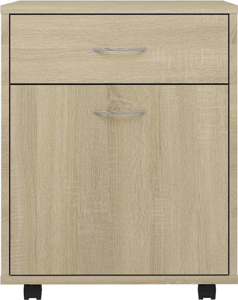 vidaXL Szafka na kółkach dąb sonoma 45x38x54 cm materiał Zdjęcie produktu 3