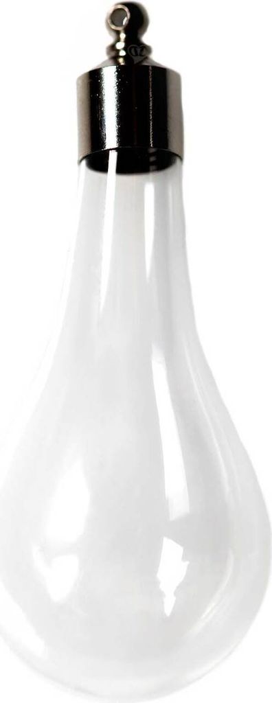 5 Glasfläschchen Anhänger Tropfen 23x49 mm m. Verschluss