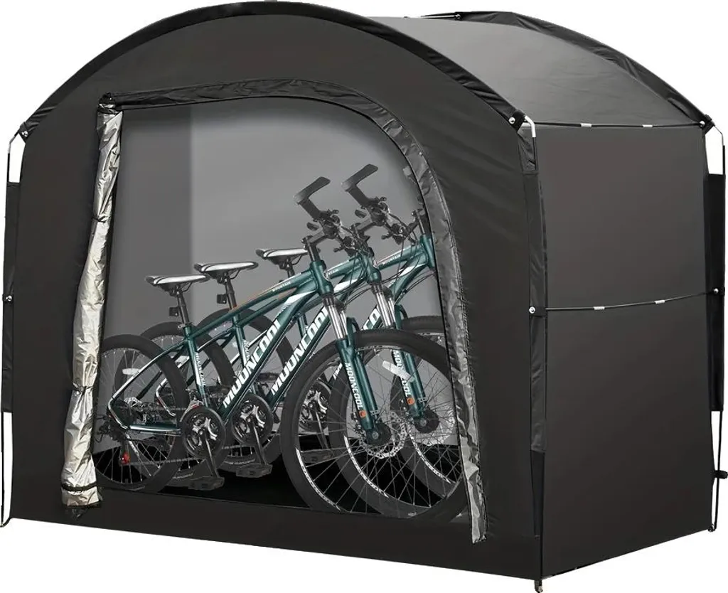 Abri de stockage pour vélos noir étanche et tente de jardin portable
