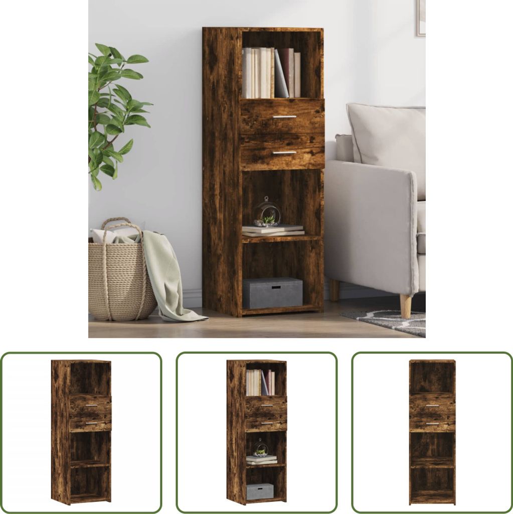 The Living Store Highboard Räuchereiche 40x42,5x124 cm Holzwerkstoff