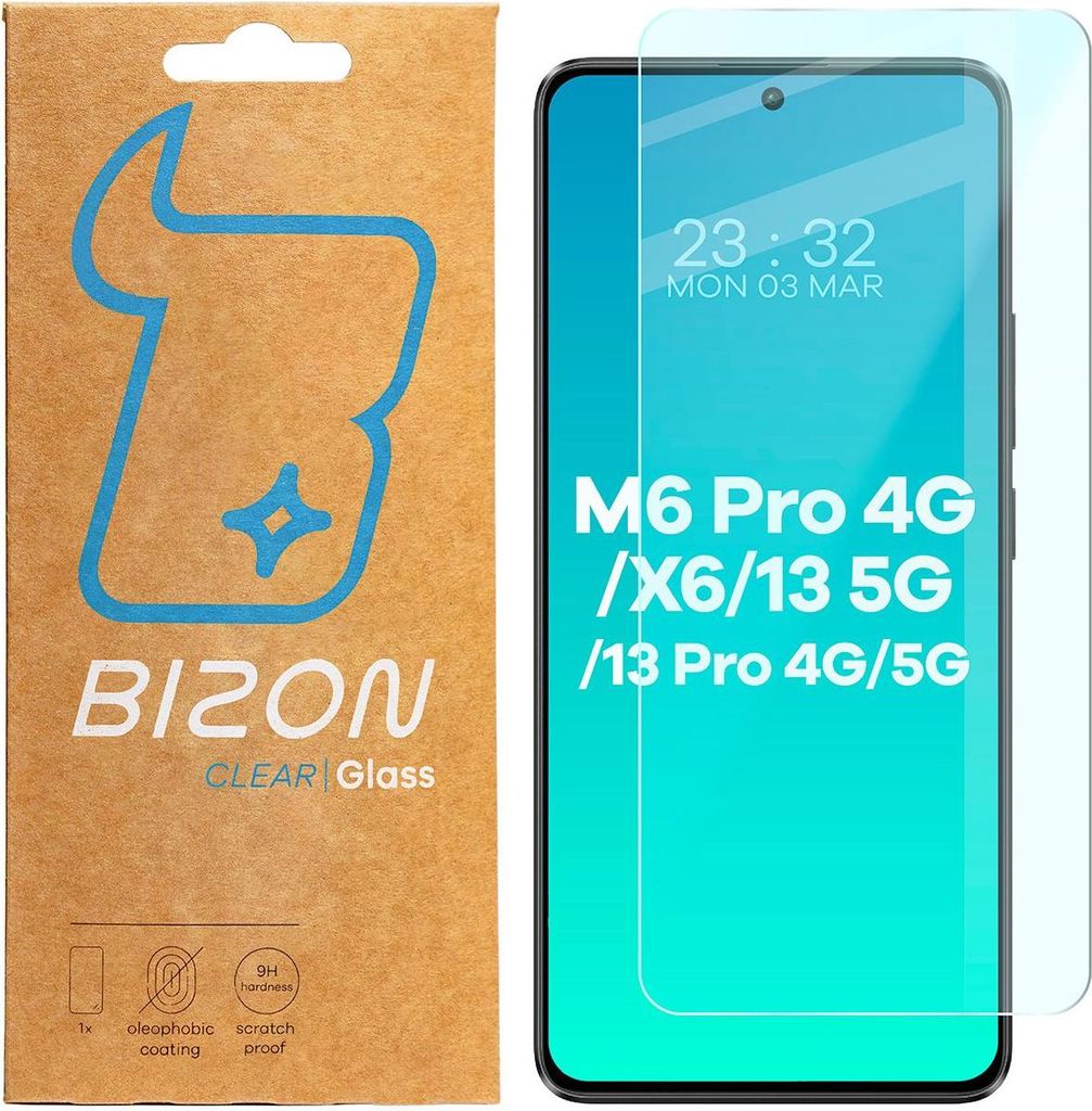 Szkło hartowane Bizon Glass Clear 2 do Poco X6 / Poco M6 Pro 4G / Redmi Note 13 5G / Redmi Note 13 Pro 4G/5G