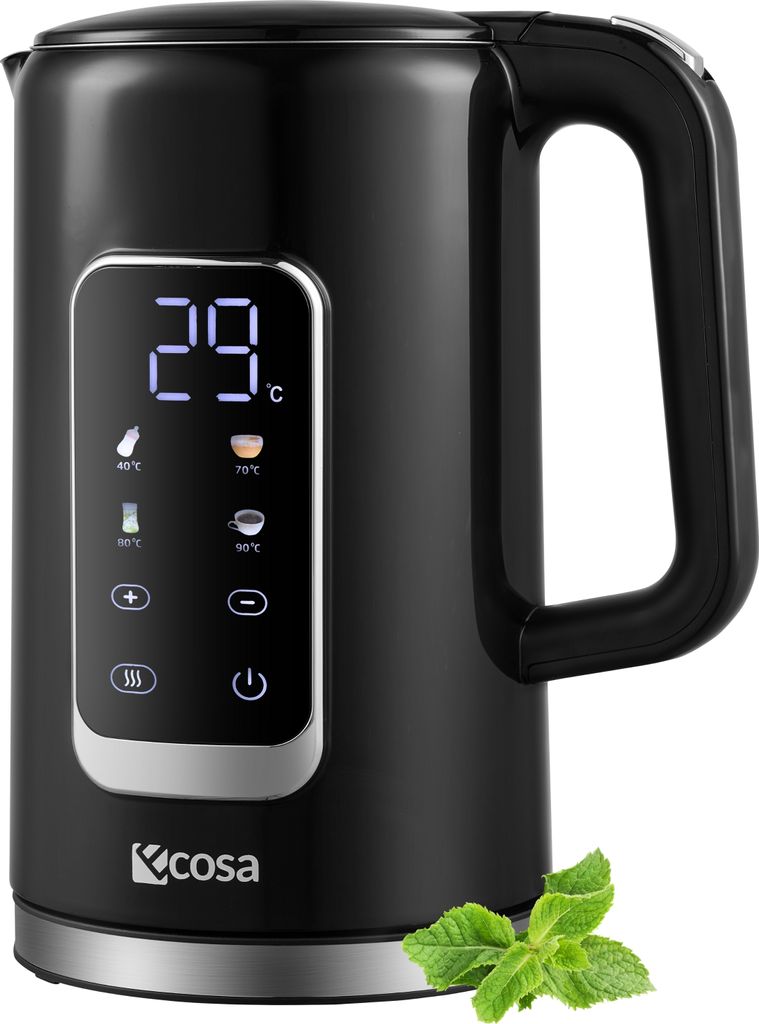 Ecosa Wasserkocher Edelstahl mit Temperatureinstellung Produktbild 
