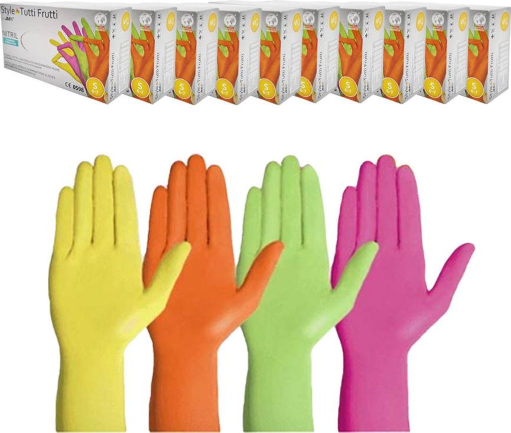 Nitrilhandschuhe S farbig AMPRI Style Tutti Frutti 96 Stück Produktbild 