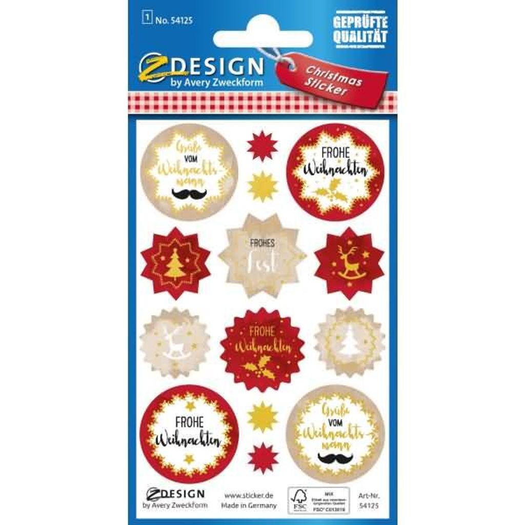 AVERY Zweckform ZDesign Weihnachts-Sticker "Wünsche" 1 Produktbild 1