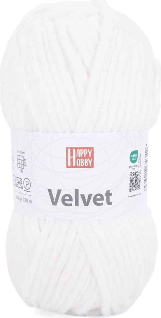 Happy Hobby Wolle Velvet 100 g weiß