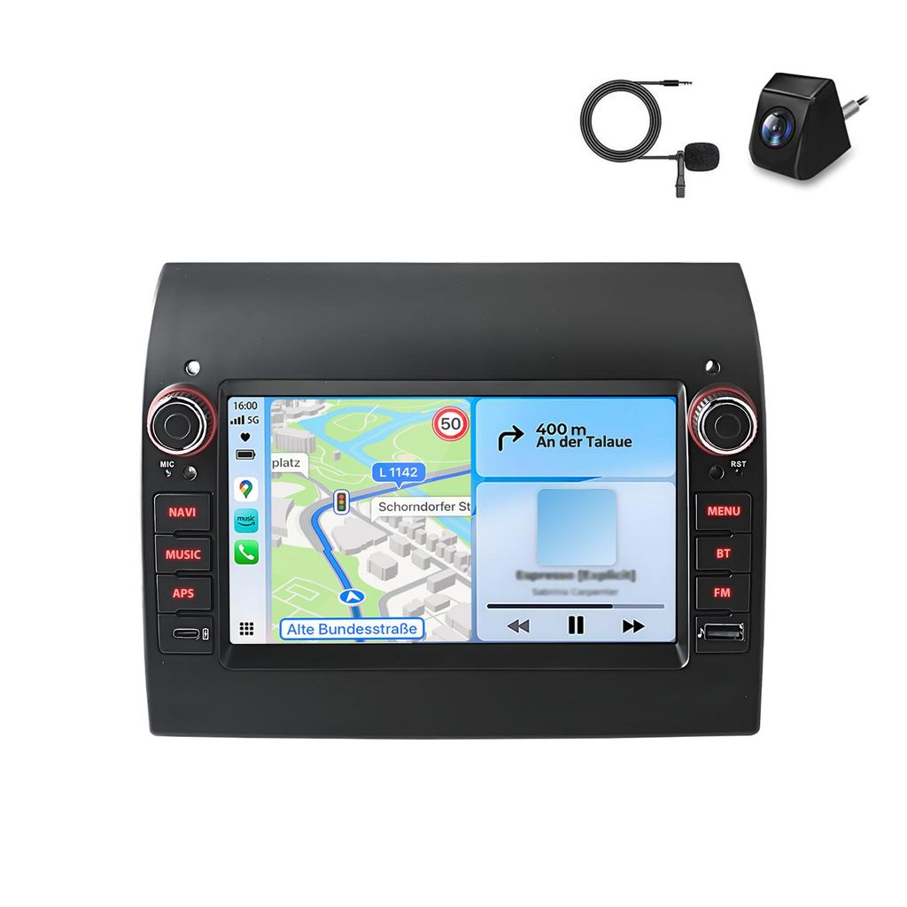 7" Autoradio Rückfahrkamera Für Fiat Ducato Peugeot Boxer Citroen Jumper 2006-2024 Carplay Android Auto GPS Navi WIFI BT DAB+ SWC 2+64GB