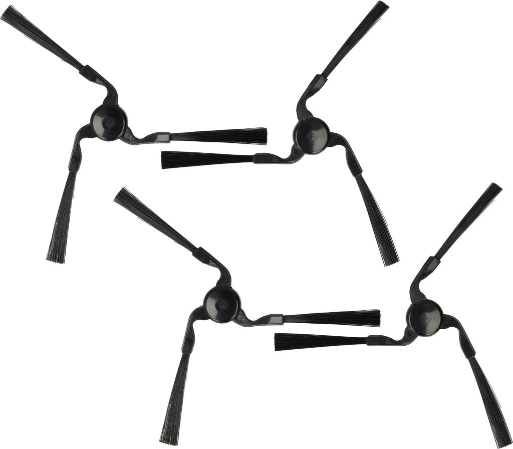 vhbw 4x Seitenbürste Ersatz für Miele 9724010, RX1-SB, RX-SB2 für Saugroboter - Reinigungsbürsten Set, links/rechts, schwarz