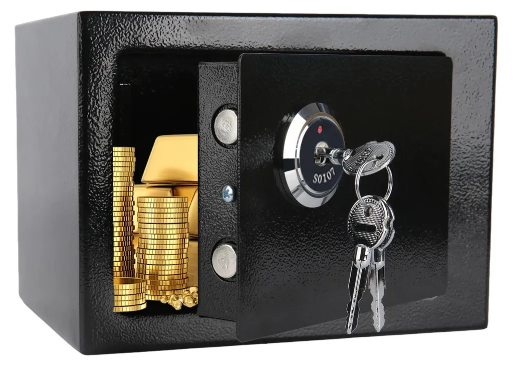 Coffre-fort à clé en acier robuste noir, modèle S30-N 25x35x25 cm