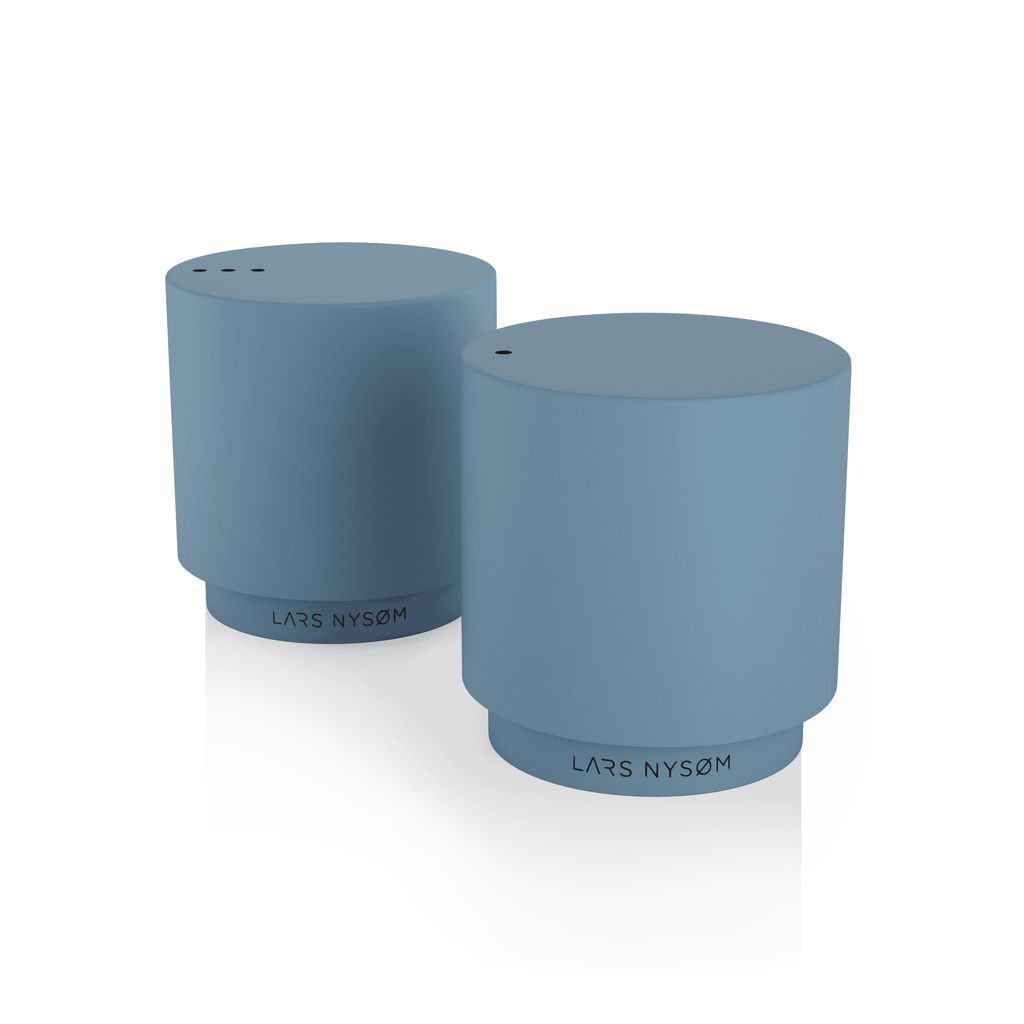 LARS NYSØM Salz und Pfefferstreuer-Set | Edelstahl Salzstreuer, Minimalistisches Design Gewürzstreuer, leicht nachfüllbar (Blue Stone)