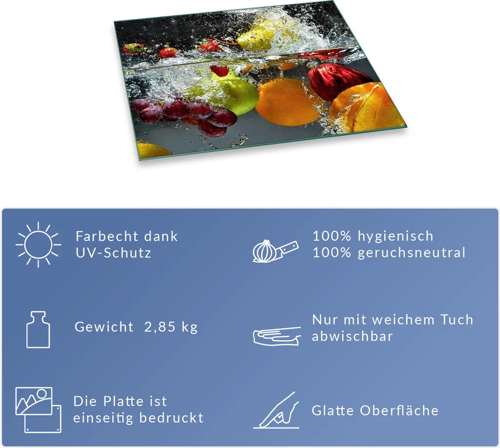Tagliere In Vetro TMK Per Piano Cottura Induzione 52x40 Cm: Universale, Paraspruzzi E Decorativo Con Design Fragole