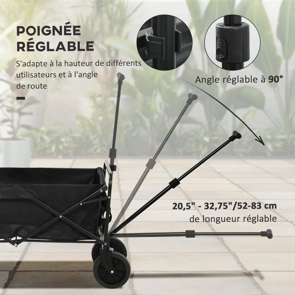 Chariot de Transport Pliable pour Éviter le Mal de Dos en Sortie