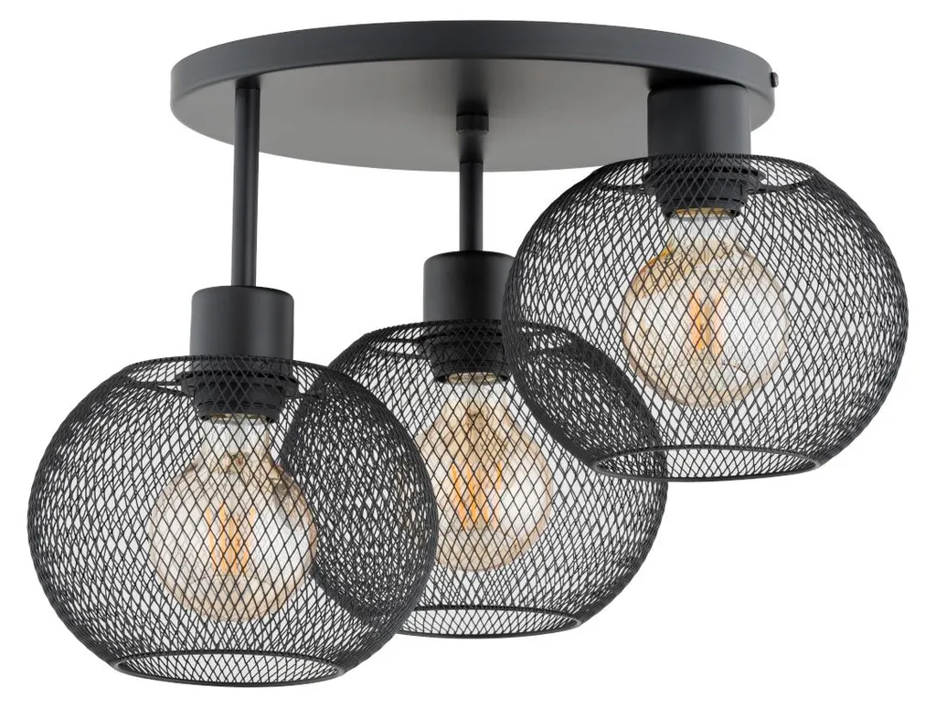 Plafonnier KERSO noir 3xE27 Alfa - Solution éclairage puissant métal