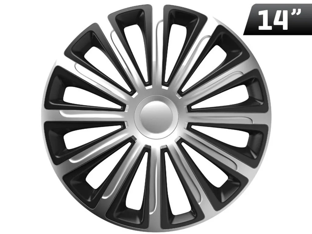 Enjoliveur Trend 14'' Argent/Noir pour Rénover le Style de votre Voiture