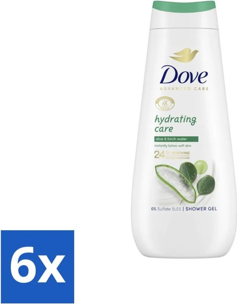 Crema doccia Dove - Trattamento idratante - Aloe Vera - 400 ml - Value Pack - 6 pezzi