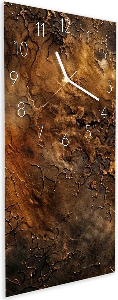 Wanduhr aus Glas mit Motiv Abstrakte Erde- 30 x 60 cm - inkl. Aufhängesystem