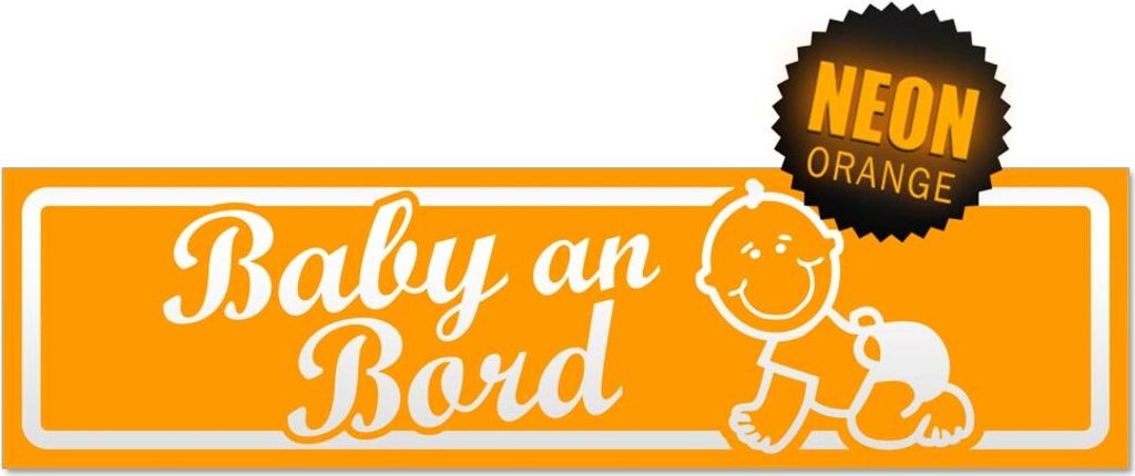 Baby an Bord mit Baby invertiert Magnetschild Schild magnetisch