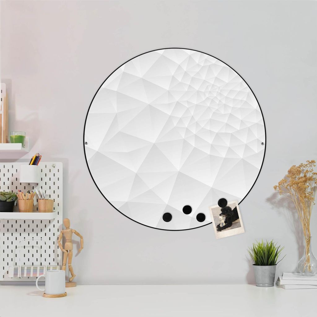 Design Stahlmagnettafel Schwarz Rund 47cm Nautilus