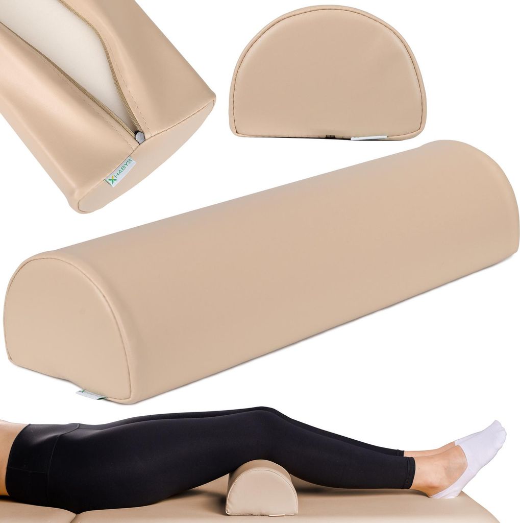 Habys Lagerungsrolle Halbrund, Knierolle Lagerungsrolle, Nackenrolle, Lagerungskissen für Massage und Therapie, Kniehalbrolle, Größe:60x18x12cm ...
