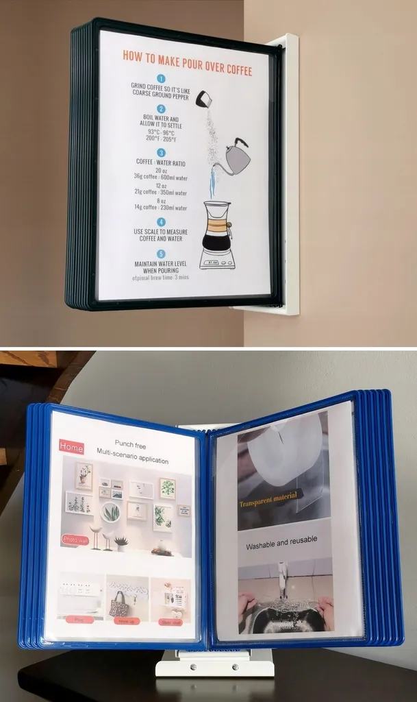 Système de plaques pochettes murales contre la perte de documents A4 - 11