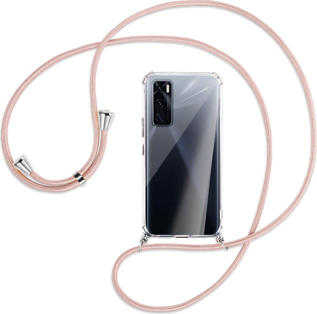 Handykette Backcover-Schutzhülle mit Band (Metall silberfarben) für vivo V20 SE (V2022) / Y70 - roségold