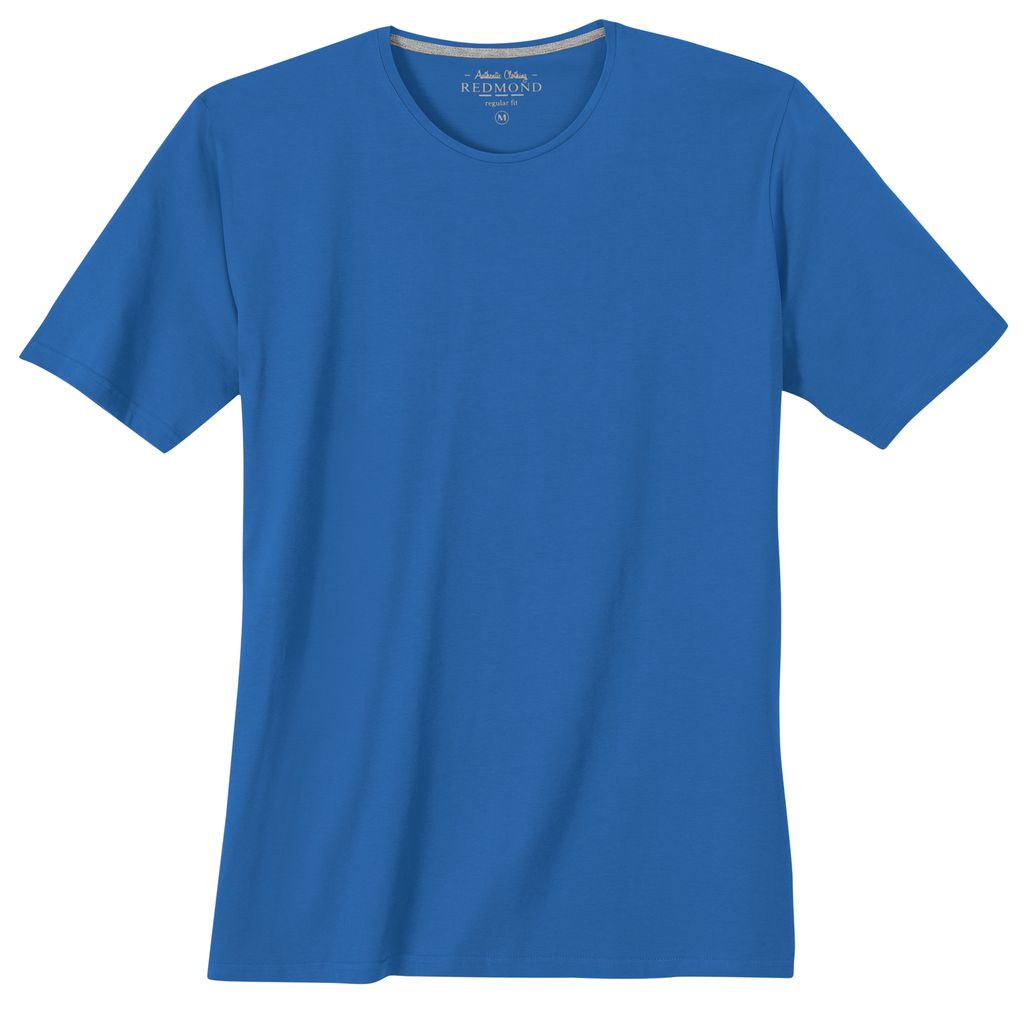 Redmond Basic T-Shirt blau große Größen Rundhals