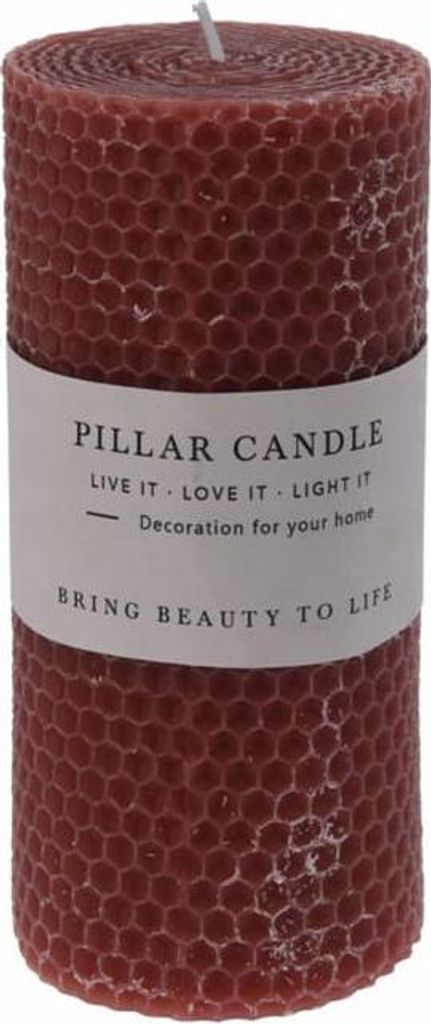 Stumpenkerze 14cm Dekorativ mit Wabendesign