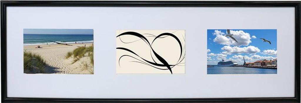 Galerie Bilderrahmen Kunststoff mit Passepartout & Klarglas Produktbild 