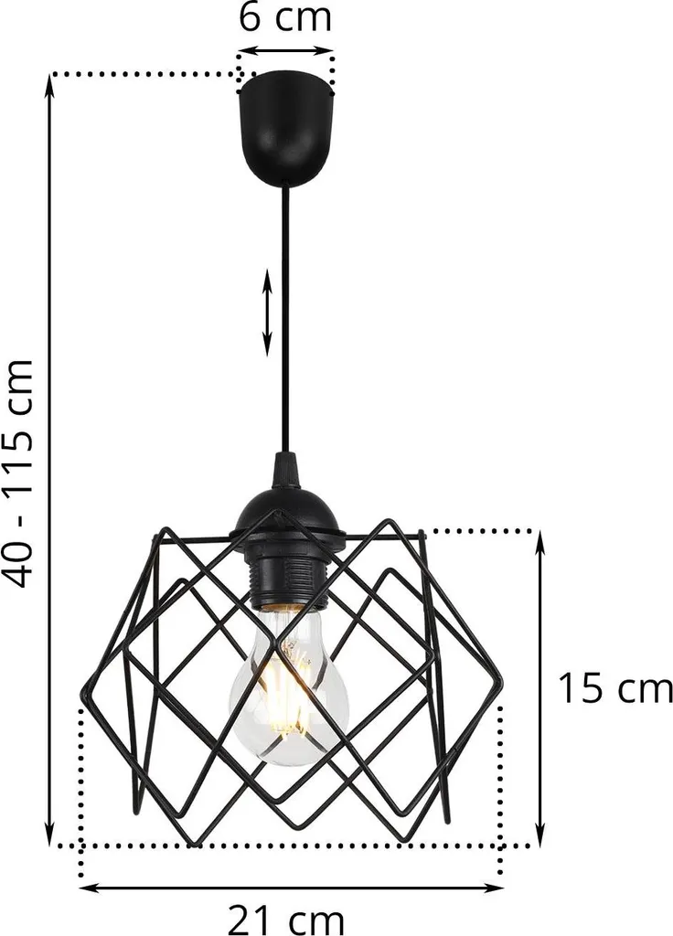 Lampadario Luxury Stella Campana Vetro Nero E27 | Eleganza Esclusiva - 6