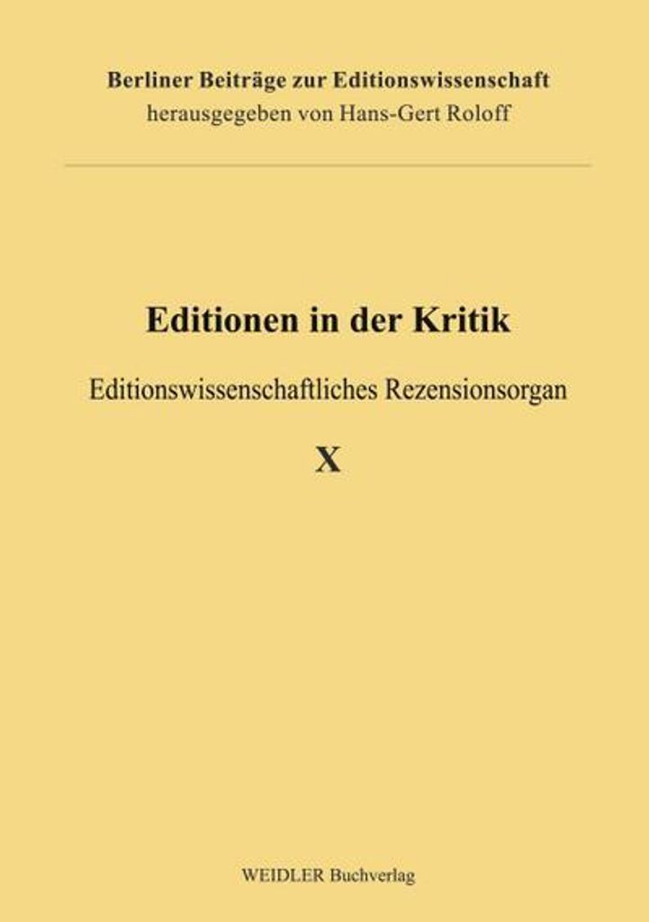 Editionen in der Kritik 10
