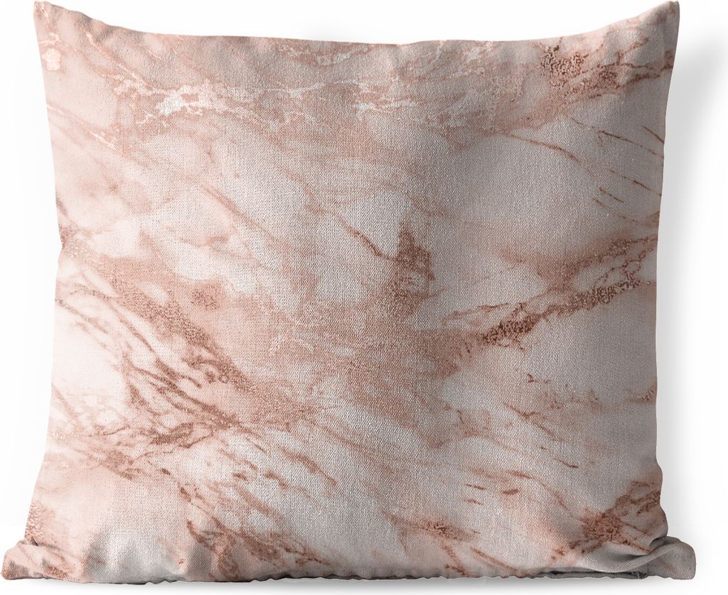 MuchoWow Outdoor Kissen - Marmor - Muster - Rosa - 45x45 cm - Wetterfest - Lounge Kissen - Fotokissen - Dekoratives Kissen