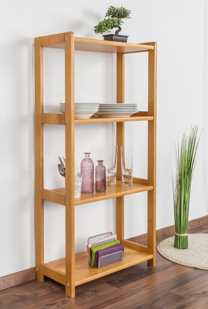 Regal Kiefer massiv Vollholz Erlefarben Junco 56C - 125 x 60 x 30 cm (H x B x T)