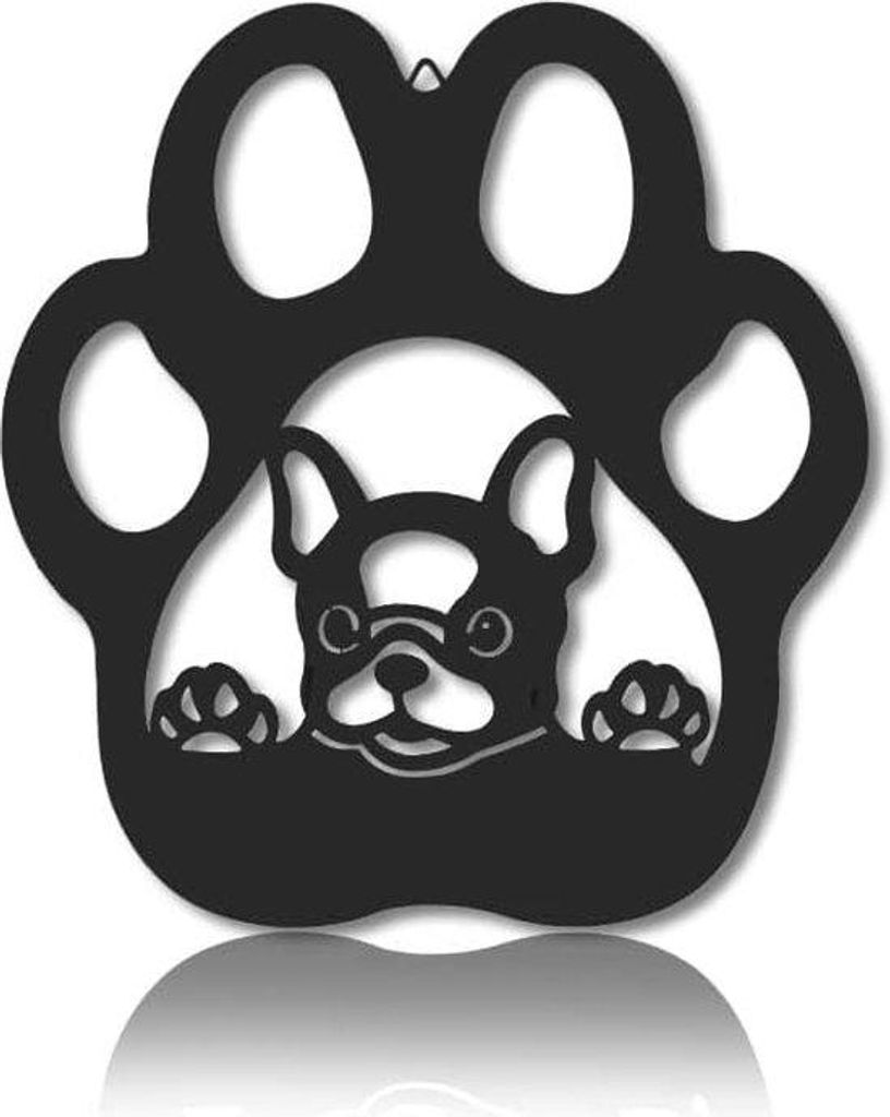 Hunde-Metall-Wandkunst, schwarz, für Badezimmer und Wohnbereich