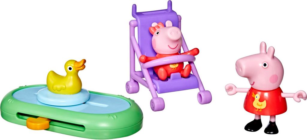 Peppa Pig Peppa und Evies Spielpark Spielset, 4-teiliges Spielset für Mädchen und Jungen ab 3 Jahren, interaktives Spielzeug mit Teich und Kinder...