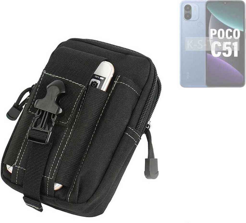 K-S-Trade Gürtel Tasche kompatibel mit POCO C51 Gürteltasche Holster Schutz Hülle Handy Hülle Smartphone outdoor Handy-Hülle schwarz