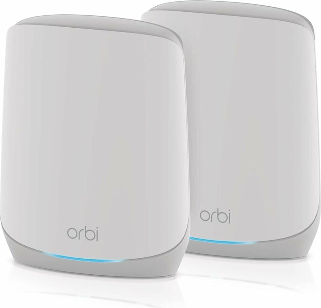NETGEAR Orbi RBK762S - - WLAN-System - (Router, Extender) - bis zu 465 m² - Netz - 1GbE - Wi-Fi 6 - Tri-Band
