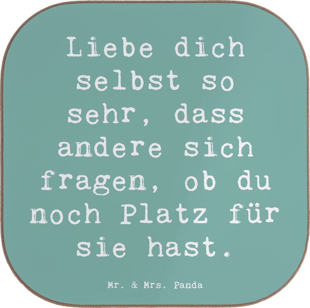 Mr. & Mrs. Panda Tassenuntersetzer Spruch Selbstakzeptanz Liebe - Meeresbrise - Geschenk, Untersetzer für Gläser, sich selbst lieben, Stimmung, W...