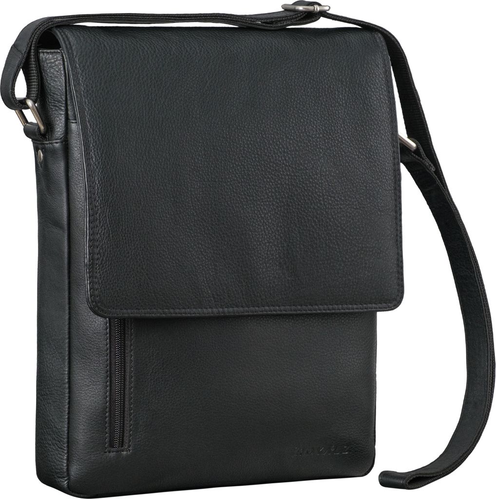 ROYALZ Herren Umhängetasche Leder Schultertasche "Kansas" Vintage Ledertasche 13 - 14 Zoll Laptop-Tasche Echtleder Mittel-groß DIN A4 Messenger B...