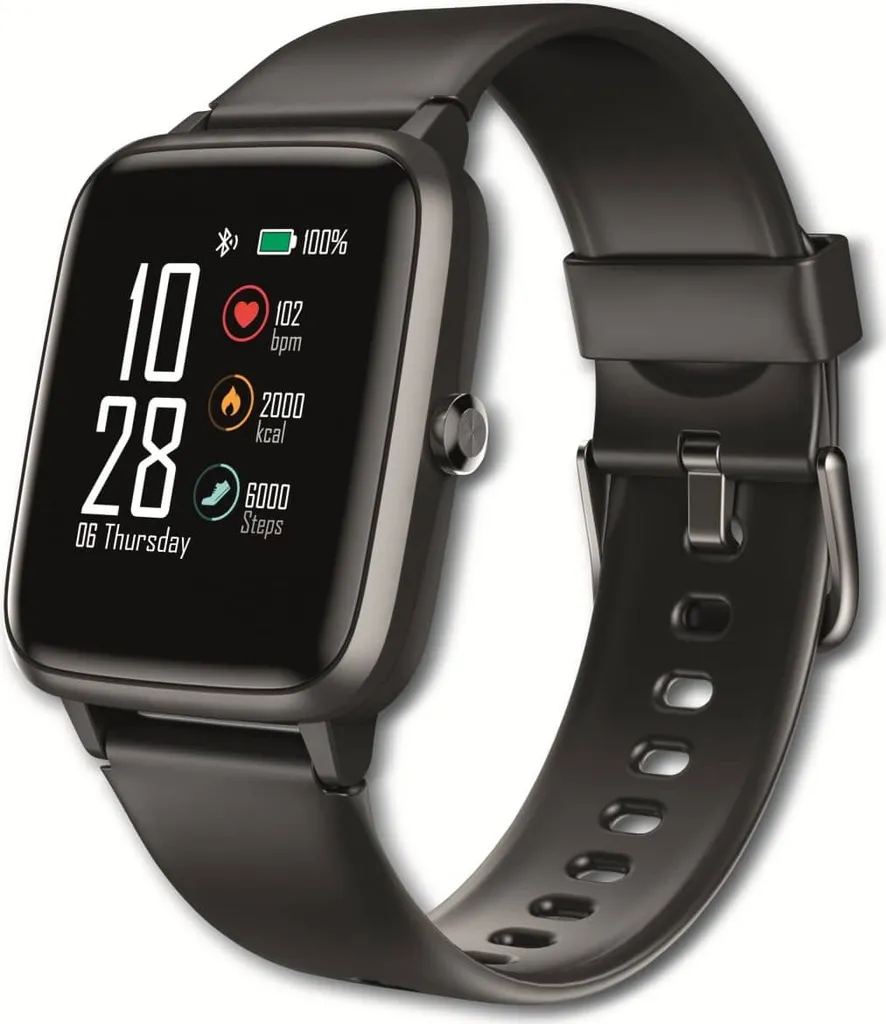 Hama Fit Watch 5910 Montre Intelligente Noire avec Bracelet en TPU 1.3"