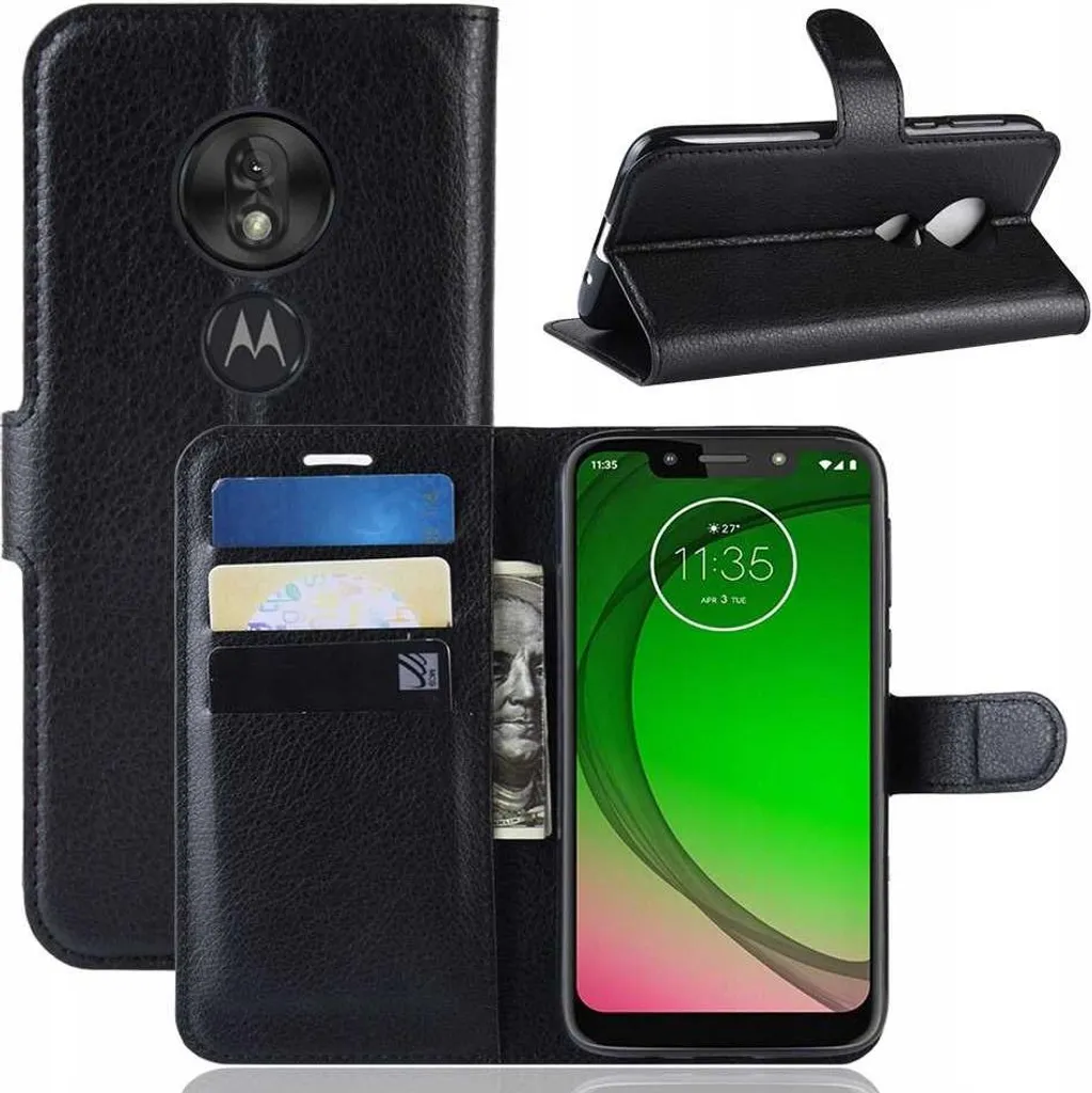 Custodia Protettiva Integrale Moto G7 Play | Flip Cover Nera Anti-Urto