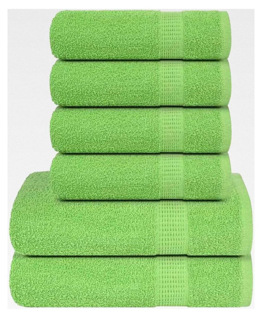 Bettwäsche und Handtücher, 6-teiliges Handtuch-Set, grün, 360 g/m², 100 % Baumwolle