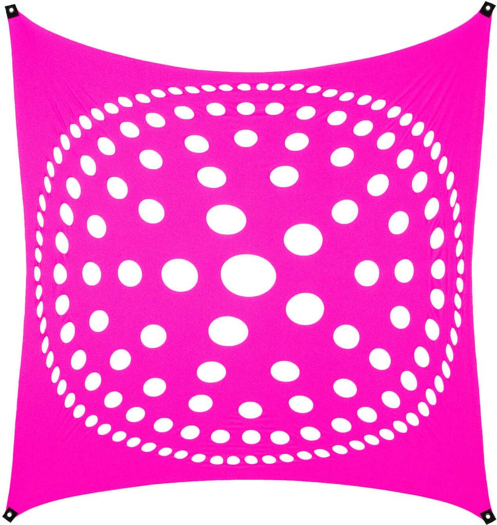 PSYWORK Schwarzlicht Segel Elasthan "Mandala Dots" Fuchsia, 3x3m