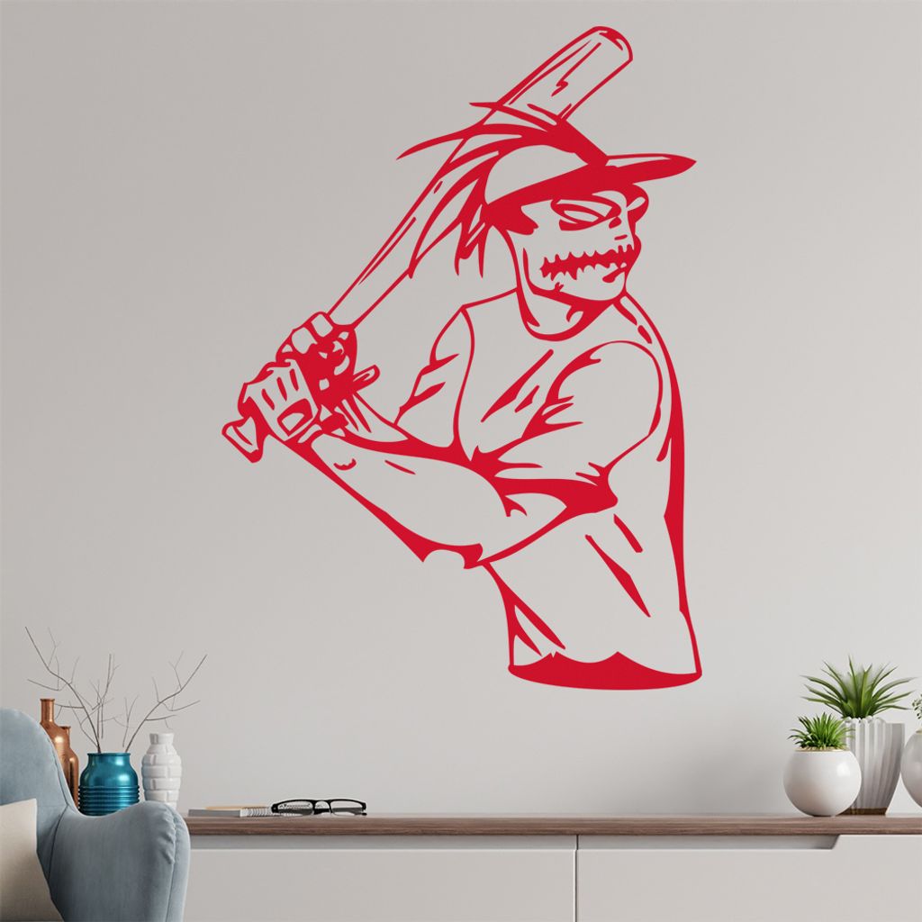 Baseball Spieler Wandtattoo in 6 Größen - Wandaufkleber Wall Sticker - Dekoration, Küche, Wohnzimmer, Schlafzimmer, Badezimmer
