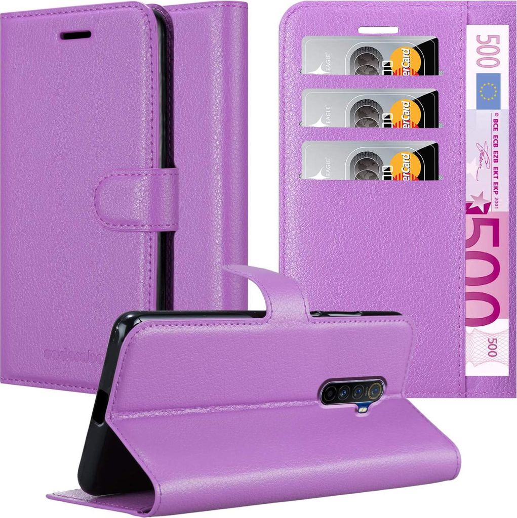 Cadorabo Hülle für Realme X2 PRO / Oppo Reno Ace Schutz Hülle in Lila Handyhülle Etui Case Cover Magnetverschluss