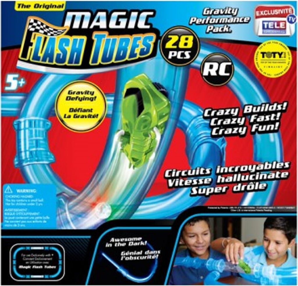 Magic Tubes 28 Stück - TELESHOPPING - Blau - Kinder - Autorennbahn + 1 Auto