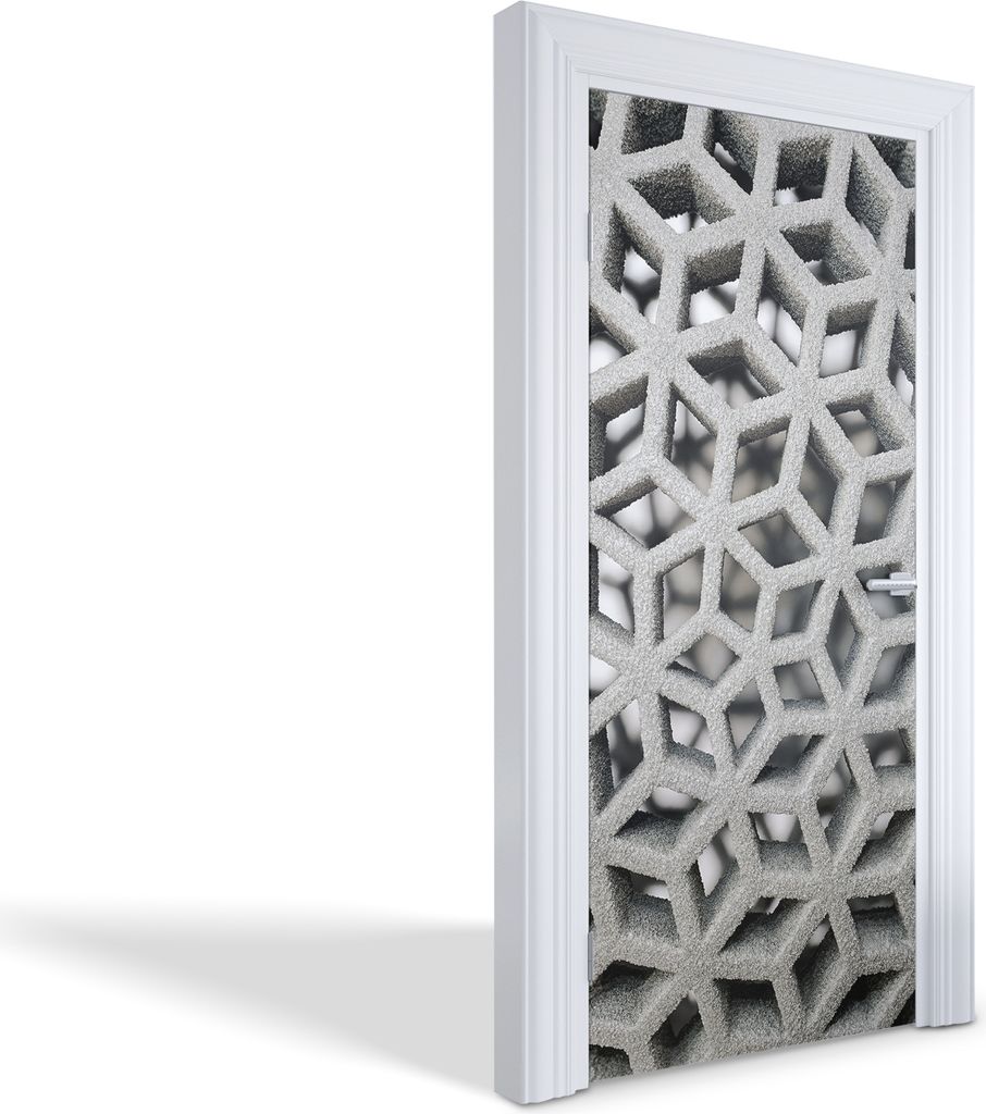 Wandtattoos Türen Selbstklebende Wandsticker Türtapeten - Geometrische 3D-Struktur - 95 x 205 cm